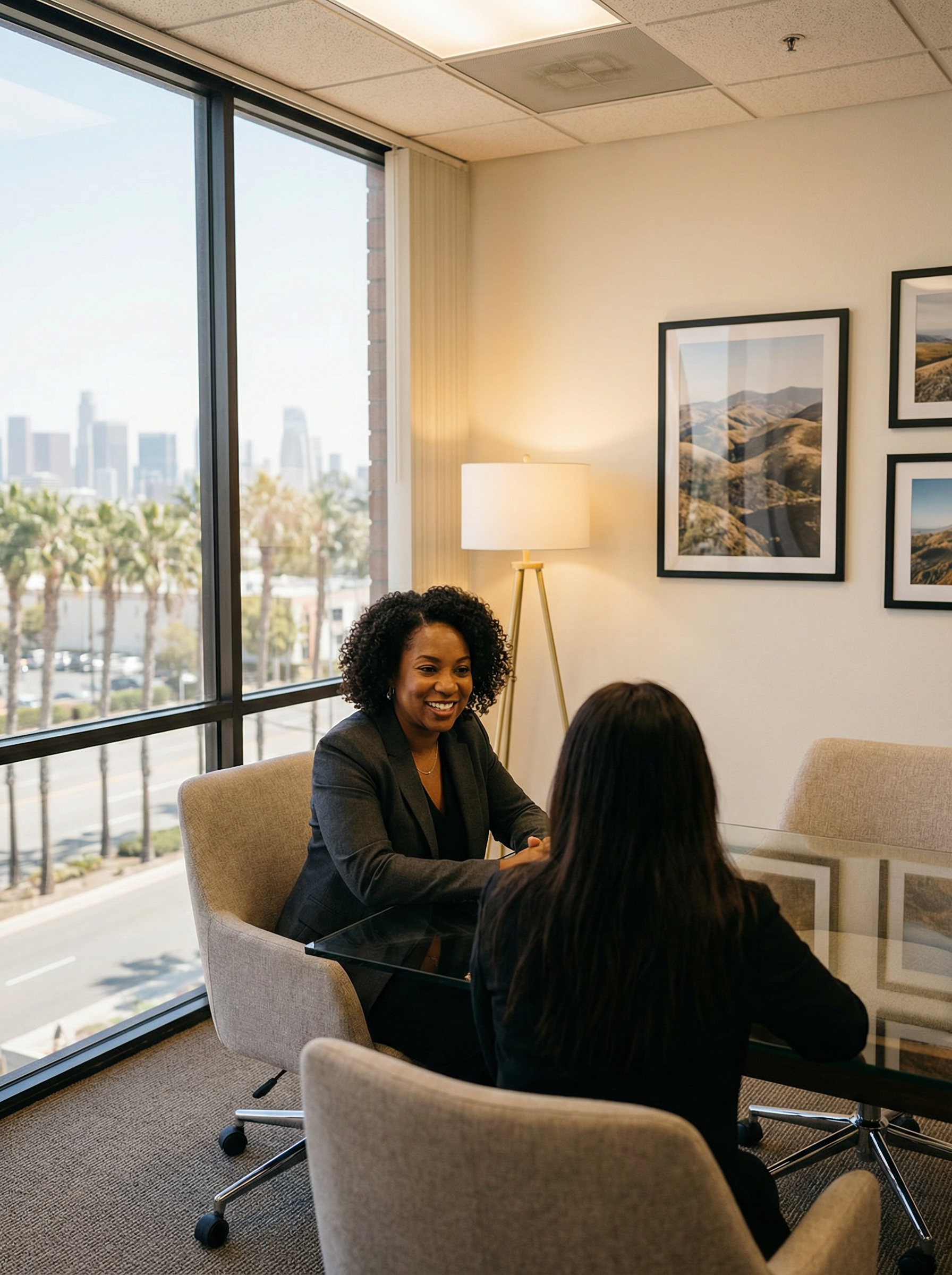 Anaheim sex abuse lawyer meeting with client in Orange County law office