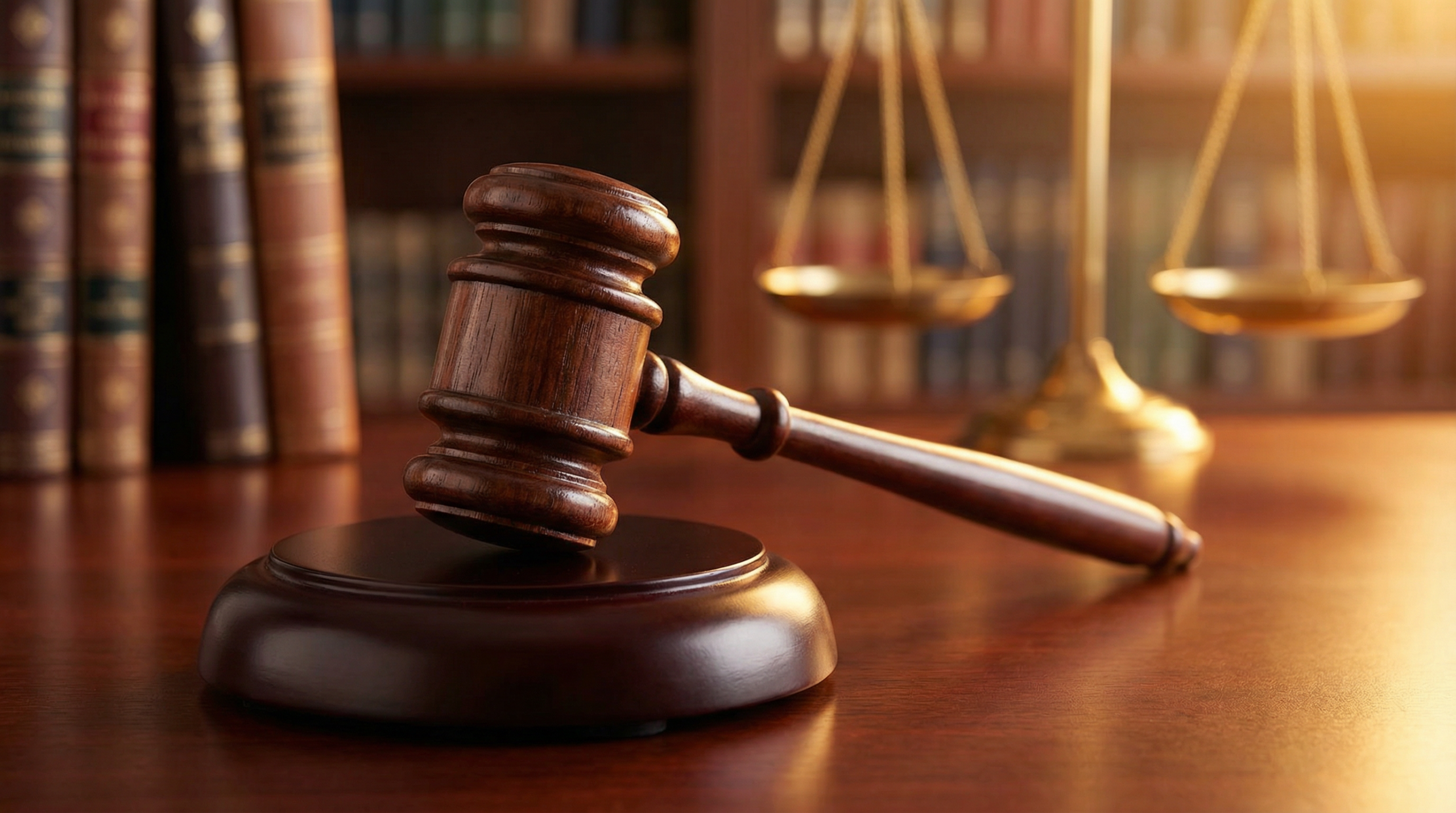 Judge's gavel on a courtroom desk representing Uber sexual assault lawsuit verdict