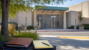 Generic public facility exterior and legal notes for a San Bernardino juvenile hall accountability article